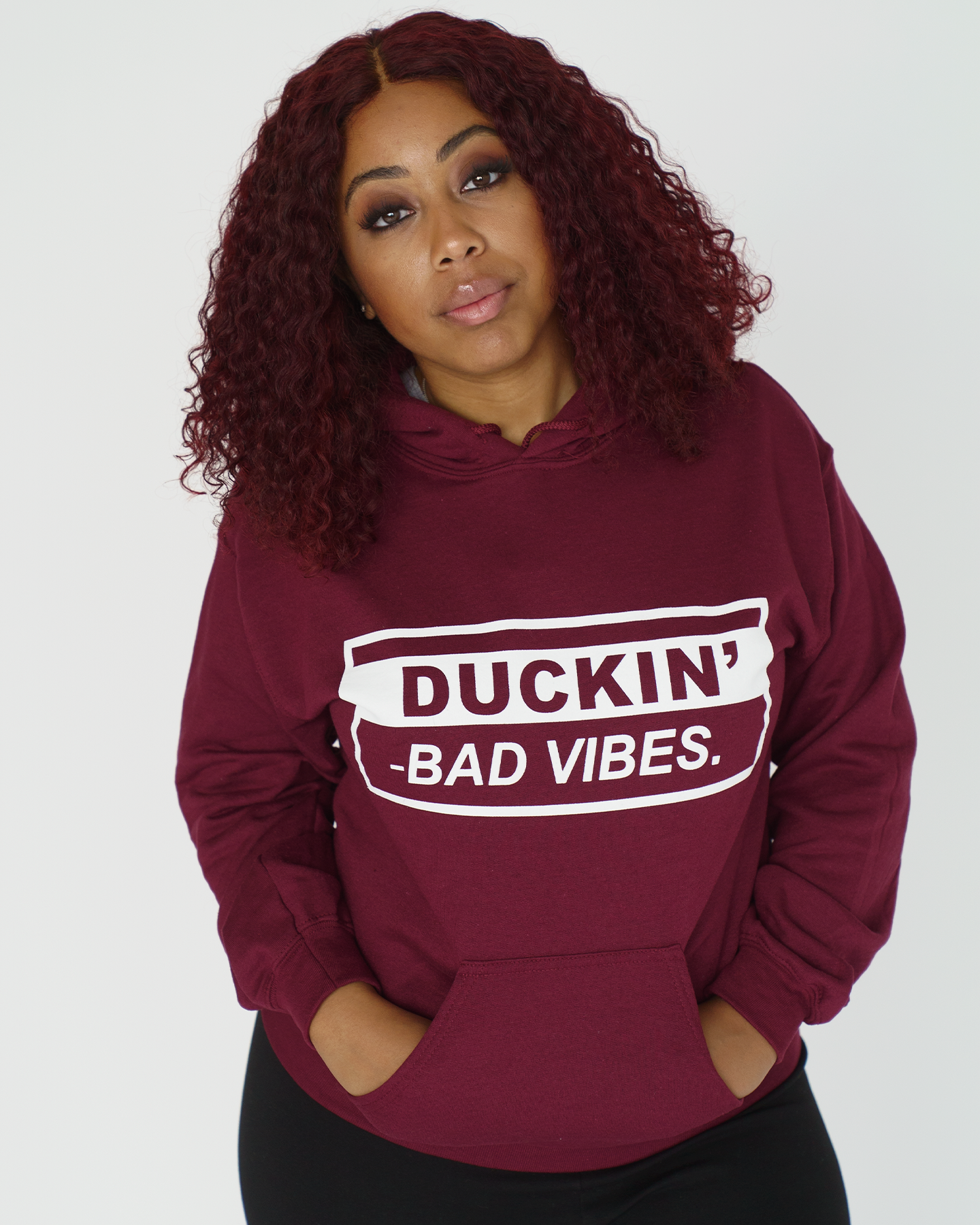 DUCKIN BAD VIBES HOODIE (Maroon)